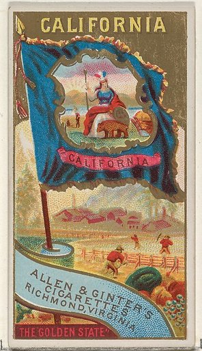 California, from Flags of the States and Territories (N11) for Allen & Ginter Cigarettes Brands