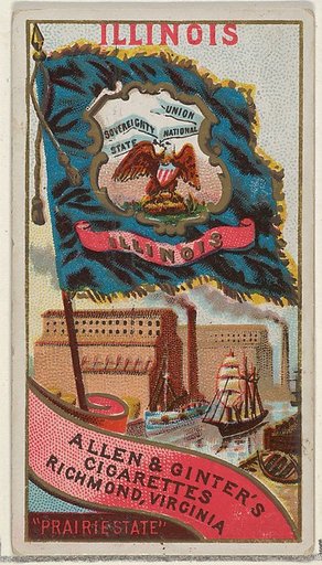 Illinois, from Flags of the States and Territories (N11) for Allen & Ginter Cigarettes Brands