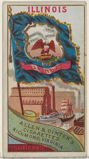 Illinois, from Flags of the States and Territories (N11) for Allen & Ginter Cigarettes Brands