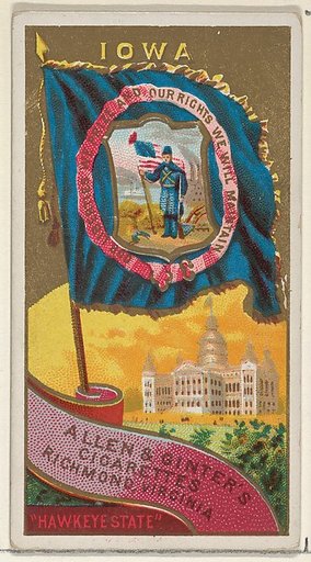 Iowa, from Flags of the States and Territories (N11) for Allen & Ginter Cigarettes Brands