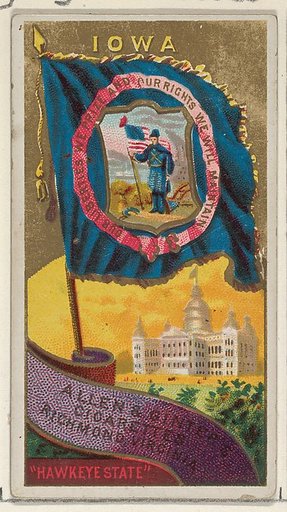Iowa, from Flags of the States and Territories (N11) for Allen & Ginter Cigarettes Brands