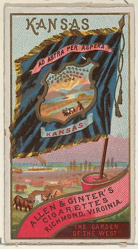 Kansas, from Flags of the States and Territories (N11) for Allen & Ginter Cigarettes Brands