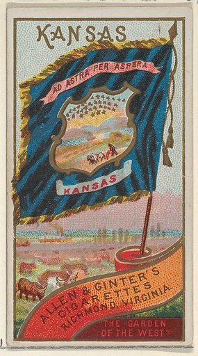 Kansas, from Flags of the States and Territories (N11) for Allen & Ginter Cigarettes Brands