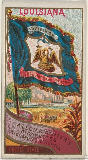 Louisiana, from Flags of the States and Territories (N11) for Allen & Ginter Cigarettes Brands