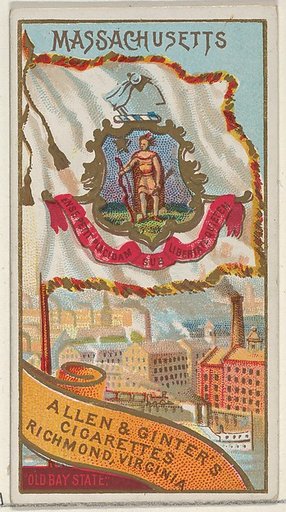 Massachusetts, from Flags of the States and Territories (N11) for Allen & Ginter Cigarettes Brands
