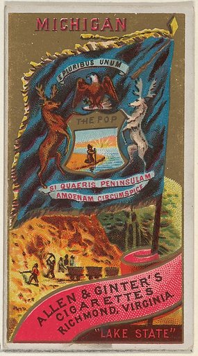 Michigan, from Flags of the States and Territories (N11) for Allen & Ginter Cigarettes Brands