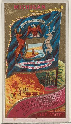 Michigan, from Flags of the States and Territories (N11) for Allen & Ginter Cigarettes Brands