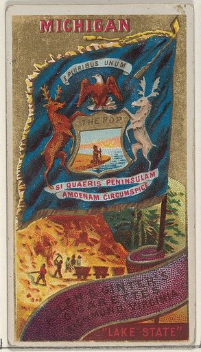 Michigan, from Flags of the States and Territories (N11) for Allen & Ginter Cigarettes Brands
