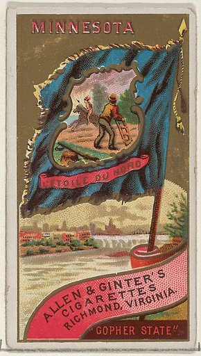 Minnesota, from Flags of the States and Territories (N11) for Allen & Ginter Cigarettes Brands
