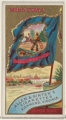 Minnesota, from Flags of the States and Territories (N11) for Allen & Ginter Cigarettes Brands