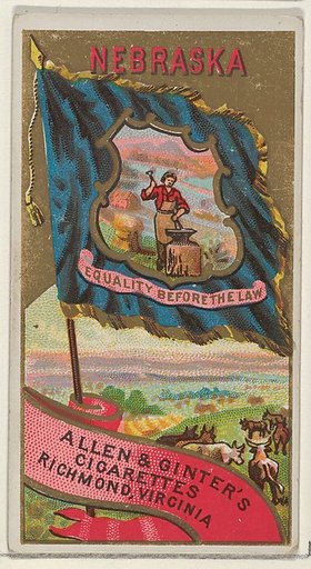 Nebraska, from Flags of the States and Territories (N11) for Allen & Ginter Cigarettes Brands
