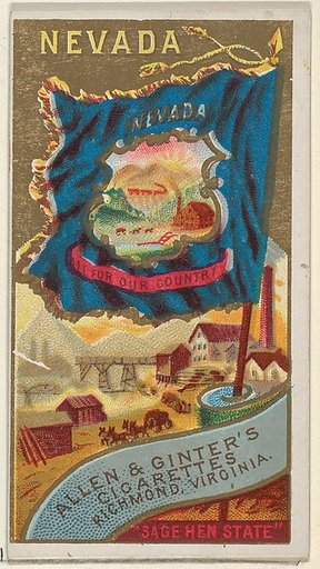 Nevada, from Flags of the States and Territories (N11) for Allen & Ginter Cigarettes Brands