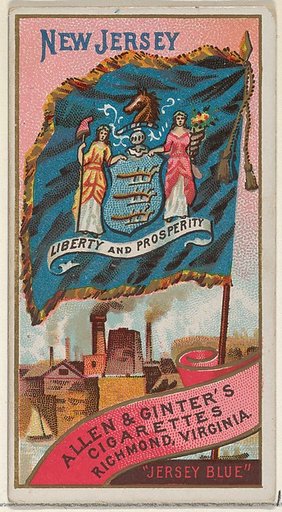 New Jersey, from Flags of the States and Territories (N11) for Allen & Ginter Cigarettes Brands