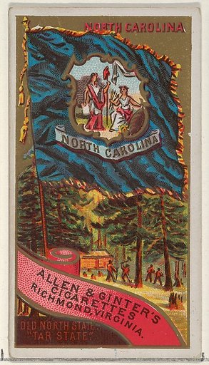 North Carolina, from Flags of the States and Territories (N11) for Allen & Ginter Cigarettes Brands