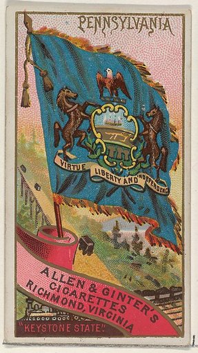Pennsylvania, from Flags of the States and Territories (N11) for Allen & Ginter Cigarettes Brands