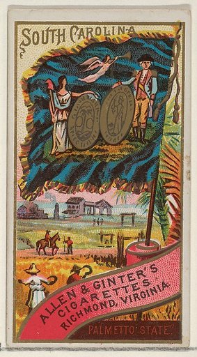 South Carolina, from Flags of the States and Territories (N11) for Allen & Ginter Cigarettes Brands