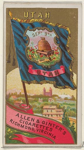 Utah, from Flags of the States and Territories (N11) for Allen & Ginter Cigarettes Brands