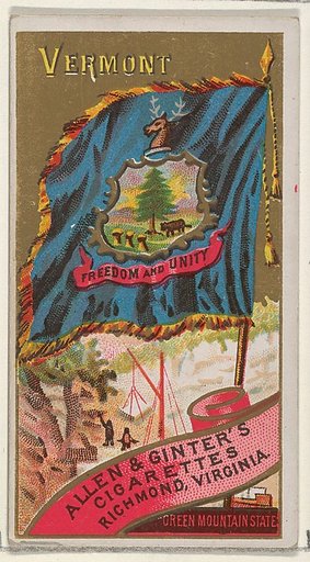 Vermont, from Flags of the States and Territories (N11) for Allen & Ginter Cigarettes Brands
