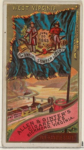 West Virginia, from Flags of the States and Territories (N11) for Allen & Ginter Cigarettes Brands