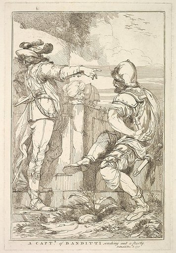 A Captain of Banditti Sending Out a Party, from "Fifteen Etchings Dedicated to Sir Joshua Reynolds"