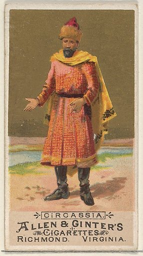 Circassia, from the Natives in Costume series (N16) for Allen & Ginter Cigarettes Brands