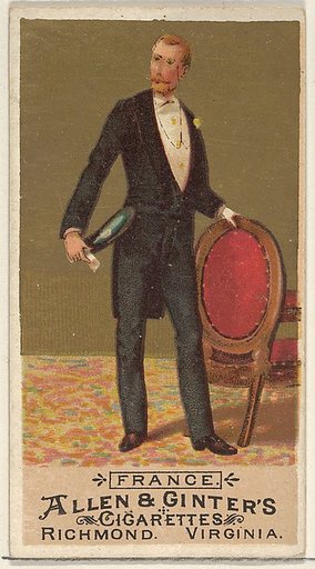 France, from the Natives in Costume series (N16) for Allen & Ginter Cigarettes Brands