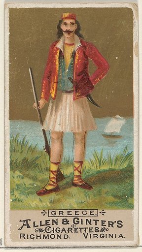 Greece, from the Natives in Costume series (N16) for Allen & Ginter Cigarettes Brands