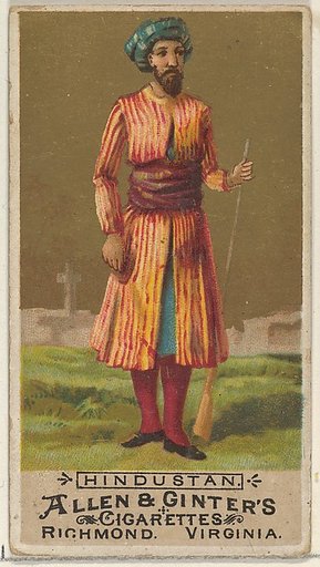 Hindustan, from the Natives in Costume series (N16) for Allen & Ginter Cigarettes Brands