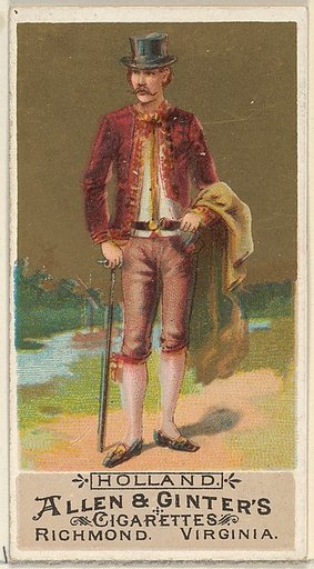 Holland, from the Natives in Costume series (N16) for Allen & Ginter Cigarettes Brands