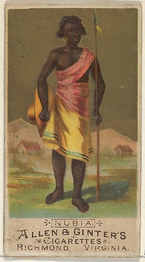 Nubia, from the Natives in Costume series (N16) for Allen & Ginter Cigarettes Brands