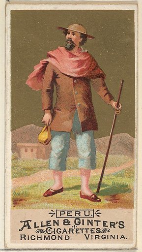 Peru, from the Natives in Costume series (N16) for Allen & Ginter Cigarettes Brands