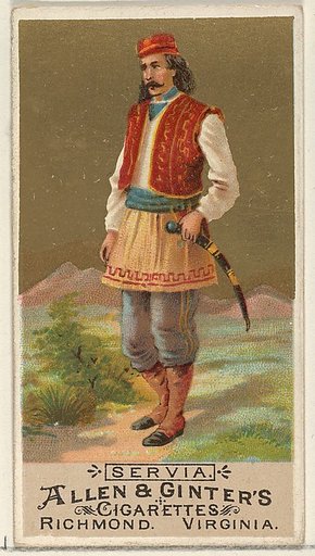 Serbia, from the Natives in Costume series (N16) for Allen & Ginter Cigarettes Brands