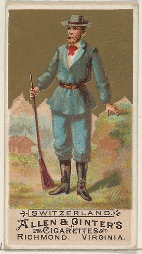 Switzerland, from the Natives in Costume series (N16) for Allen & Ginter Cigarettes Brands
