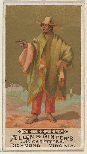Venezuela, from the Natives in Costume series (N16) for Allen & Ginter Cigarettes Brands