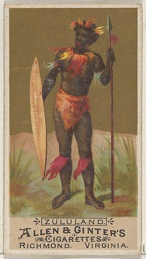 Zululand, from the Natives in Costume series (N16) for Allen & Ginter Cigarettes Brands