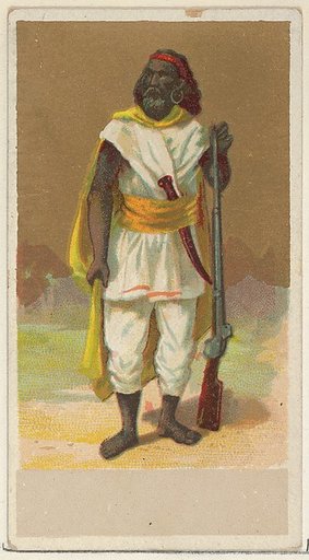 Abyssinia, from the Natives in Costume series (N16), Teofani Issue, for Allen & Ginter Cigarettes Brands