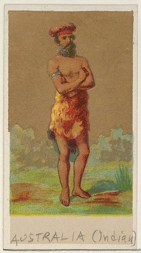 Australia (Indian), from the Natives in Costume series (N16), Teofani Issue, for Allen & Ginter Cigarettes Brands
