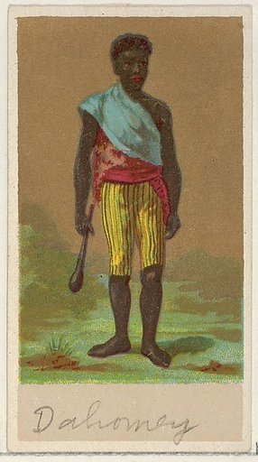 Dahomey, from the Natives in Costume series (N16), Teofani Issue, for Allen & Ginter Cigarettes Brands