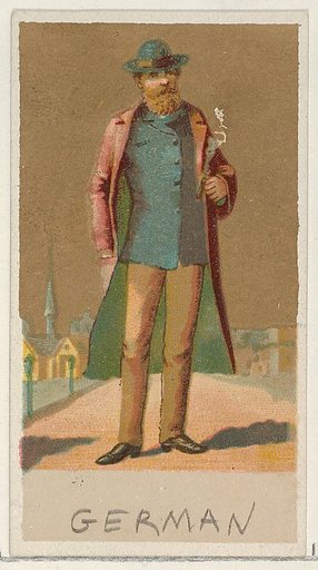 German, from the Natives in Costume series (N16), Teofani Issue, for Allen & Ginter Cigarettes Brands