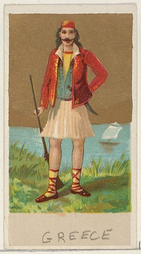 Greece, from the Natives in Costume series (N16), Teofani Issue, for Allen & Ginter Cigarettes Brands