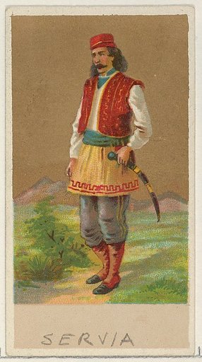 Serbia, from the Natives in Costume series (N16), Teofani Issue, for Allen & Ginter Cigarettes Brands