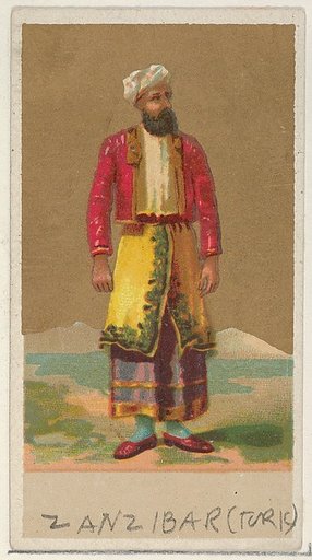 Zanzibar (Turk), from the Natives in Costume series (N16), Teofani Issue, for Allen & Ginter Cigarettes Brands