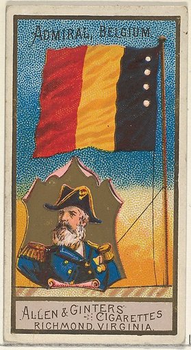 Admiral, Belgium, from the Naval Flags series (N17) for Allen & Ginter Cigarettes Brands