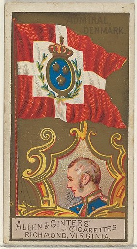 Admiral, Denmark, from the Naval Flags series (N17) for Allen & Ginter Cigarettes Brands