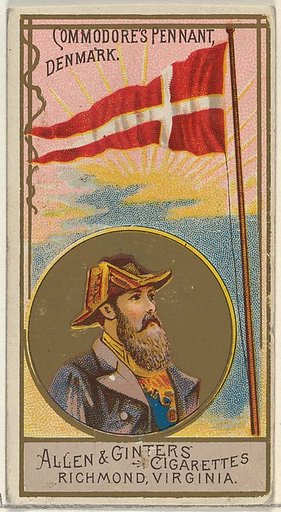 Commodore's Pennant, Denmark, from the Naval Flags series (N17) for Allen & Ginter Cigarettes Brands