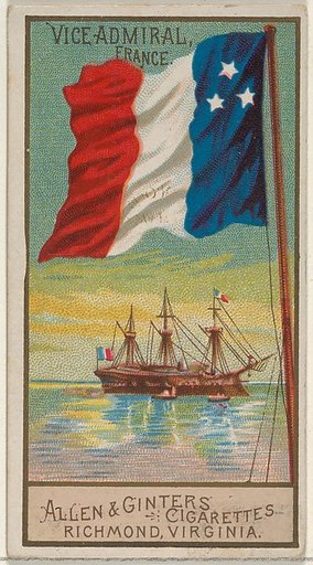 Vice-Admiral, France, from the Naval Flags series (N17) for Allen & Ginter Cigarettes Brands