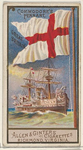 Commodore's Pennant, Great Britain, from the Naval Flags series (N17) for Allen & Ginter Cigarettes Brands