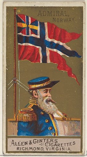 Admiral, Norway, from the Naval Flags series (N17) for Allen & Ginter Cigarettes Brands