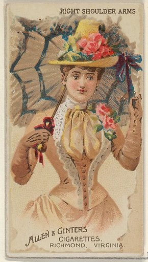 Right Shoulder Arms, from the Parasol Drills series (N18) for Allen & Ginter Cigarettes Brands