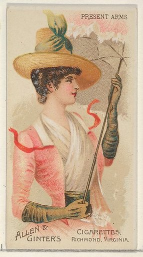 Present Arms, from the Parasol Drills series (N18) for Allen & Ginter Cigarettes Brands